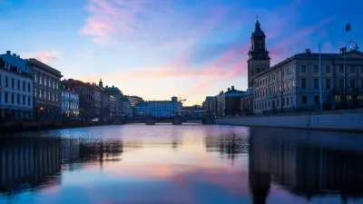 Sunset over Gothenburg canal
