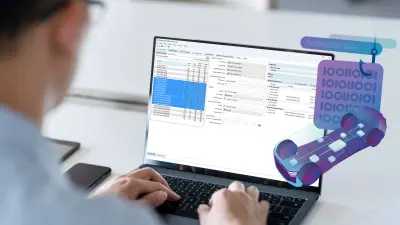 Ingénieur utilisant les outils logiciels embarqués d'ETAS sur un ordinateur portable pour gérer les données des calculateurs automobiles, le calibrage logiciel et les processus de développement de l'électronique automobile.