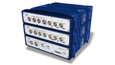 The image shows an ES8xx system consisting of bus interface modules ES886.2, ES891.2 and the ES830 rapid prototype module (top to bottom).