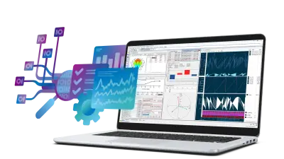 A screenshot captures the INCA software windows, along with data flows and software illustrations.
