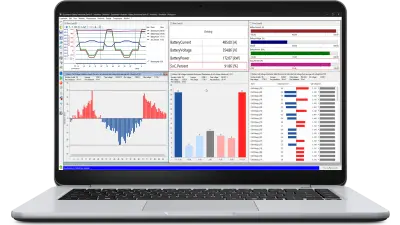 画像はINCA用ETAS EV-instrumentsアドオンで、バッテリーセルの状態を一目で確認できます。